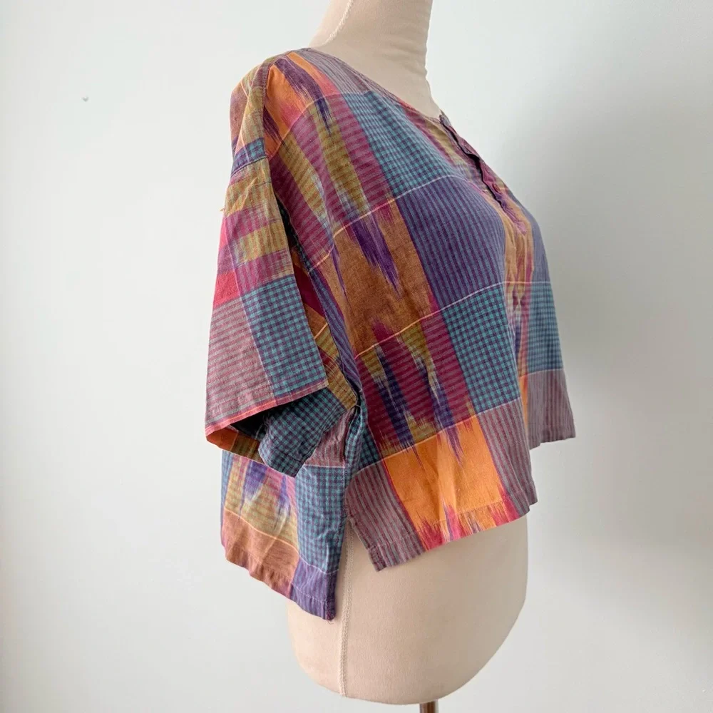 ✨ Vintage Joseph Studio 2-Piece Set Artsy Plaid Top & Midi Skirt Size M 🎨 - Picture 5 of 15